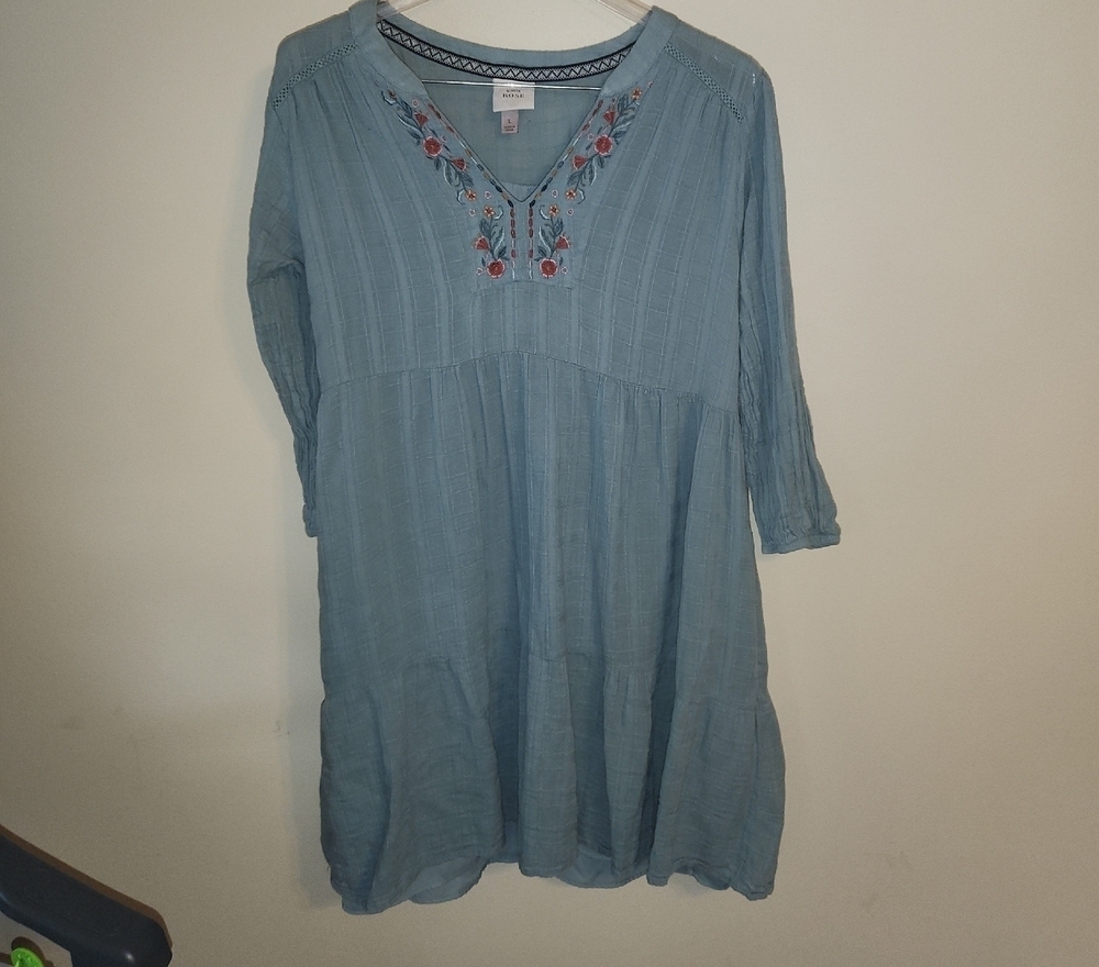 Knox Rose Teal Embroidered Dress